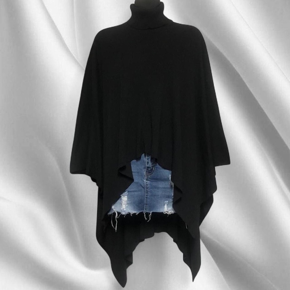 DKNY Black Asymmetrical Cape